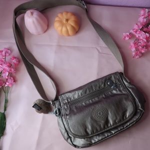 Satin Grey Small Kipling Bag Purse Satchel Women